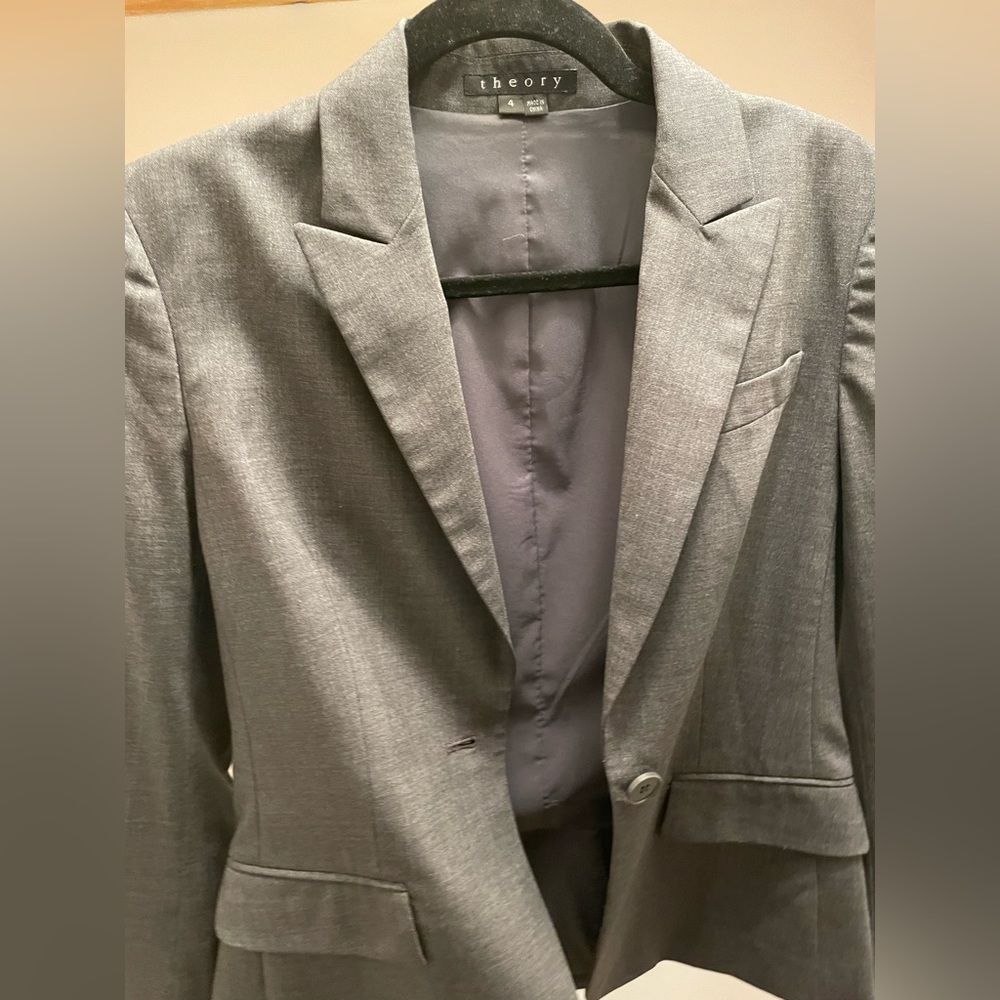 Theory Gray Blazer - image 2